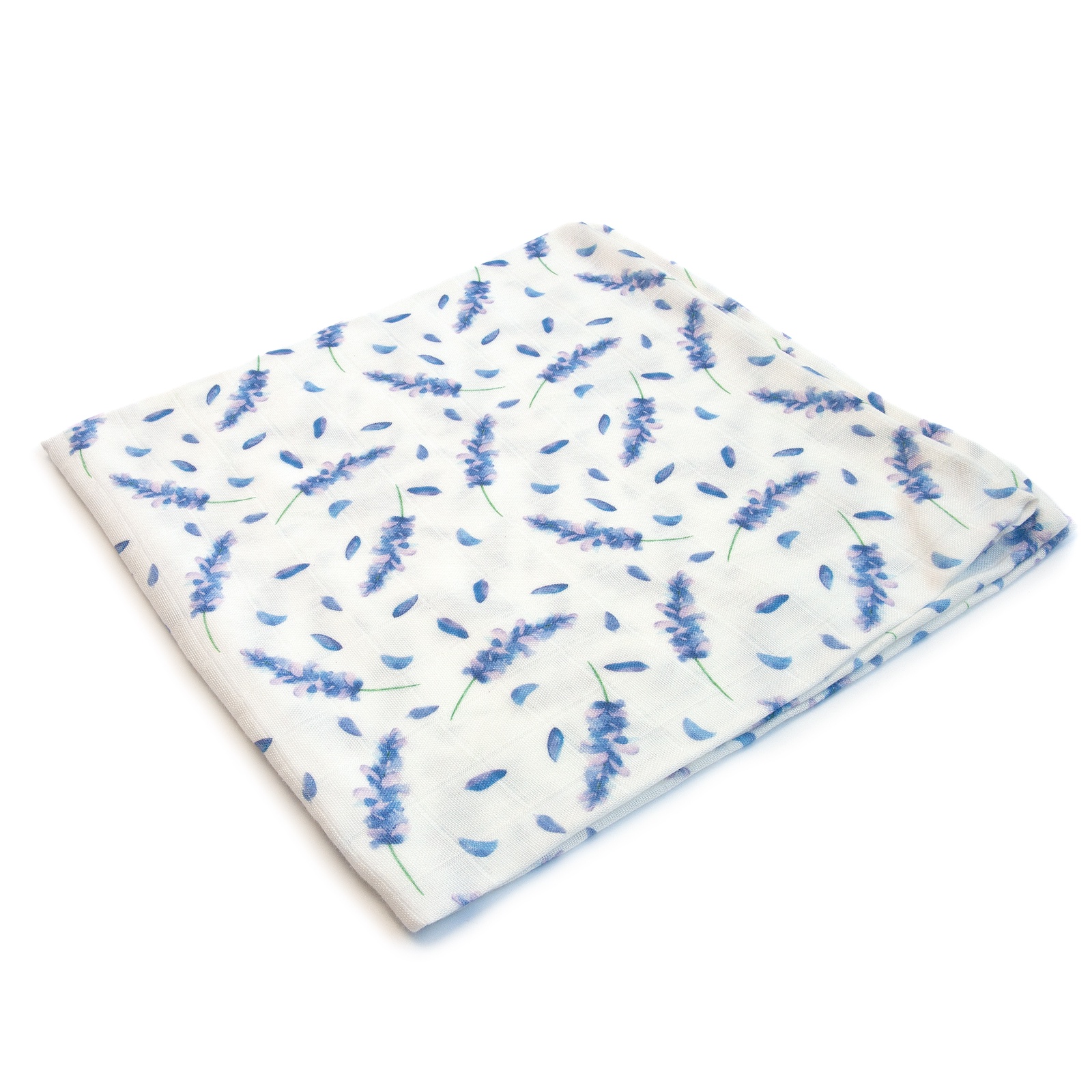 фото Пеленка текстильная MamSi Муслиновая пеленка Лаванда белый, сиреневый