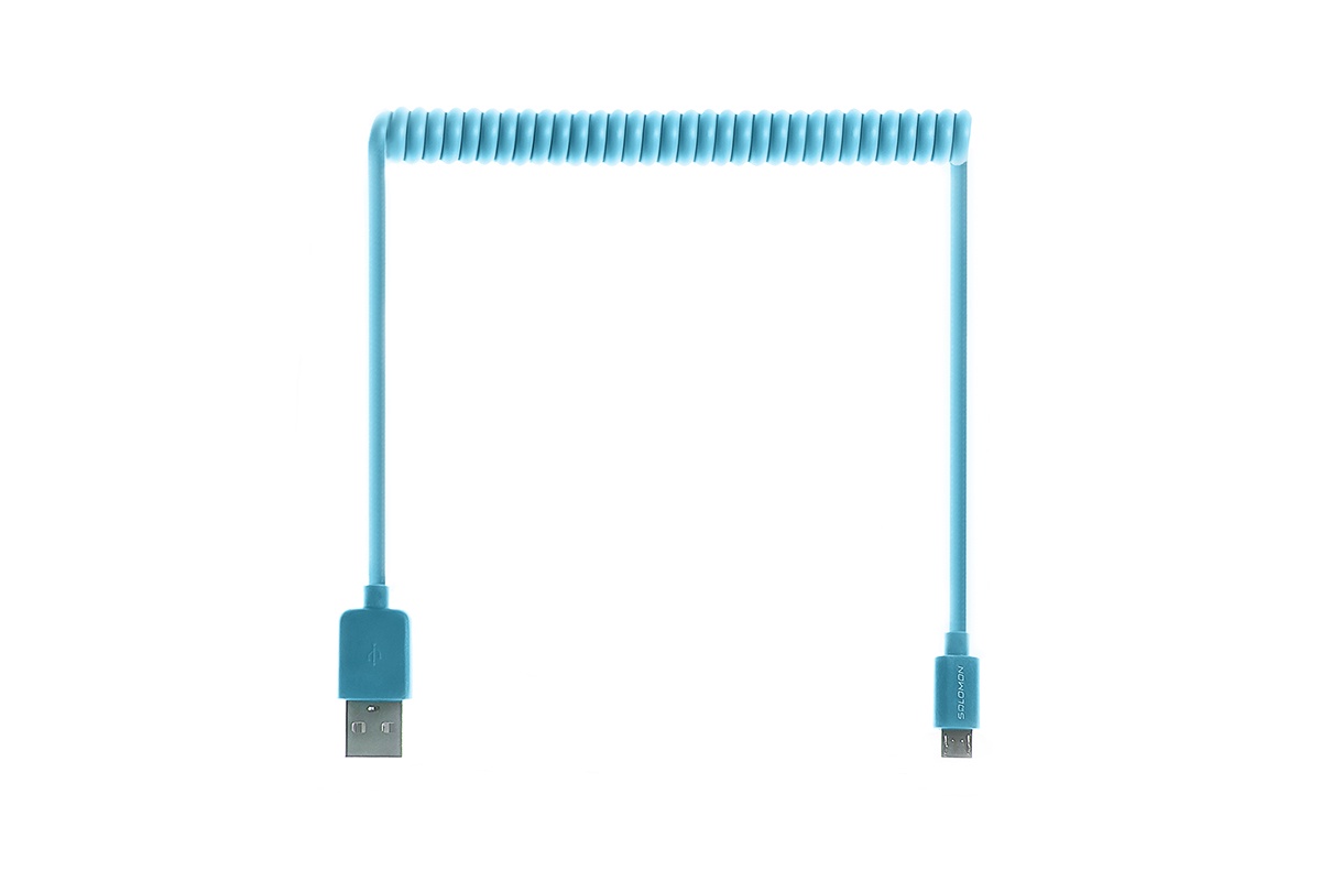 фото Кабель Solomon Micro USB Витой 1,5м (Синий), синий