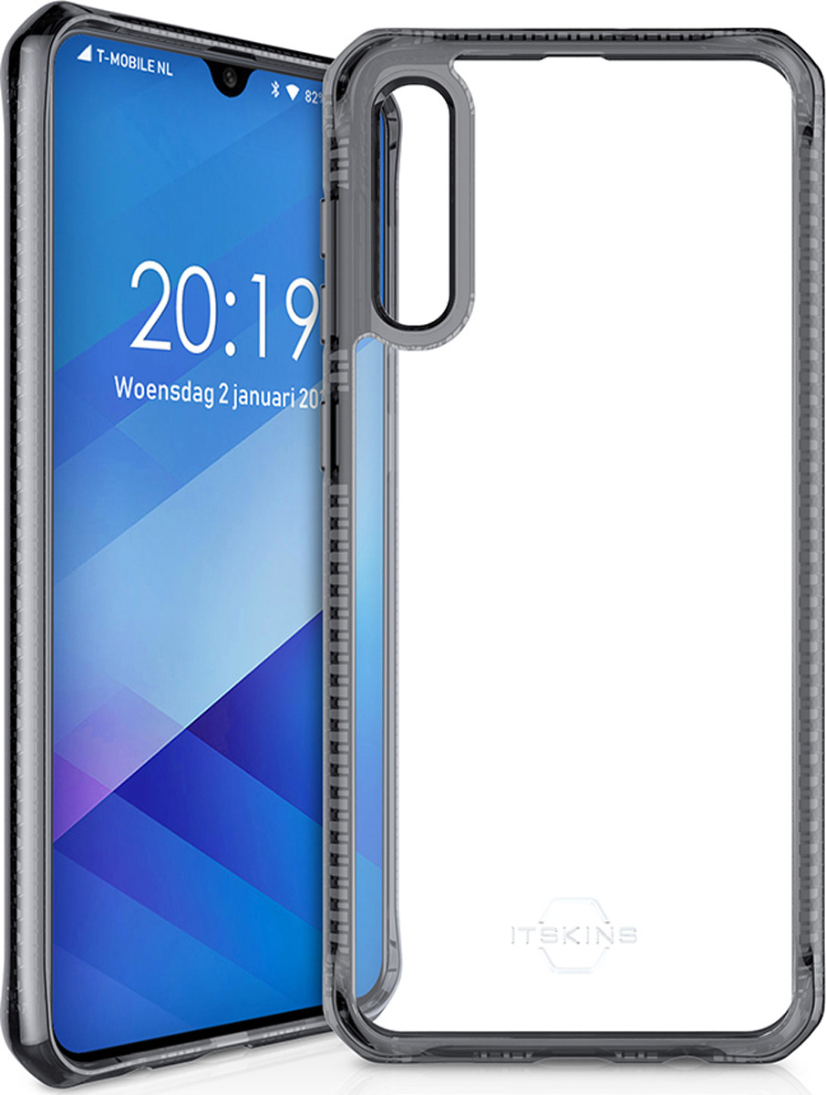 фото Чехол-накладка Itskins Hybrid Clear для Samsung Galaxy A50, прозрачный, черный