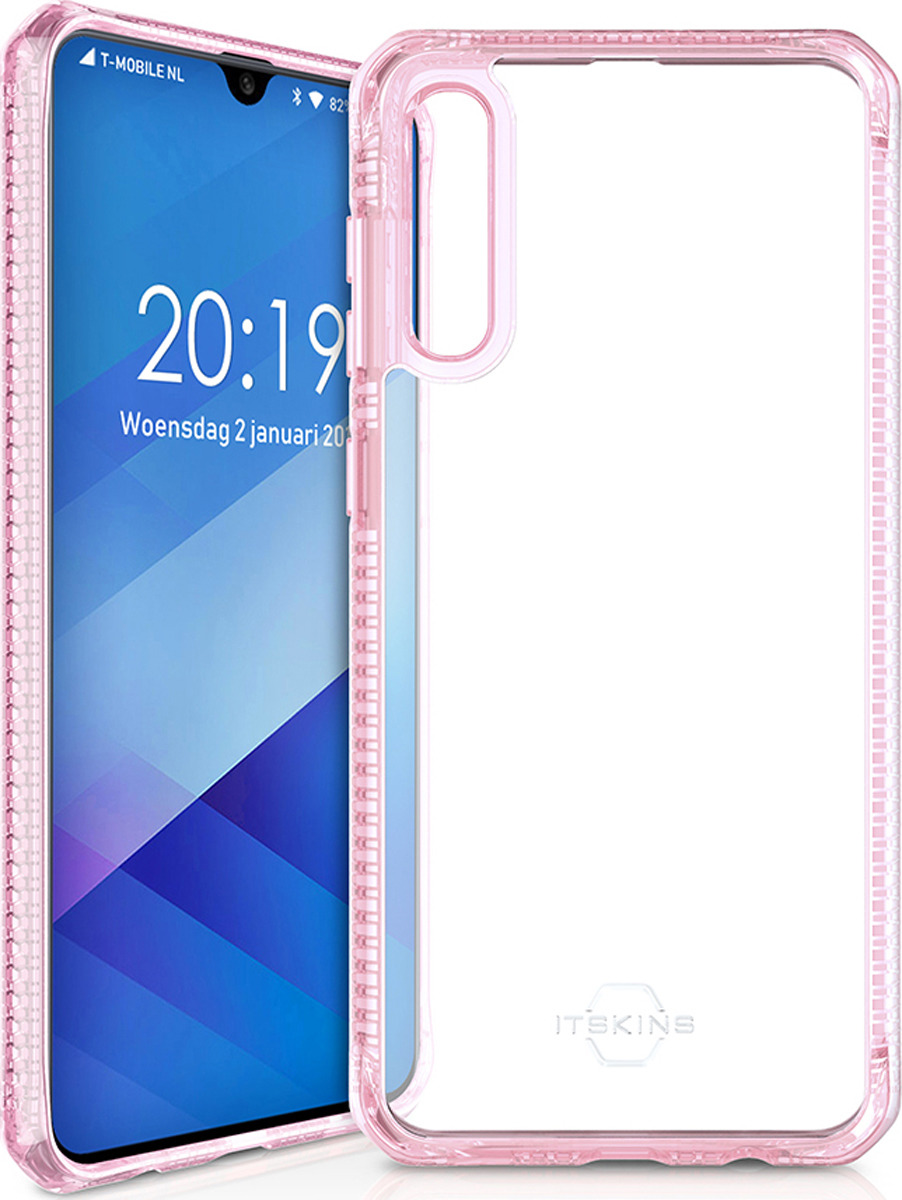 фото Чехол-накладка Itskins Hybrid Clear для Samsung Galaxy A50, прозрачный, светло-розовый