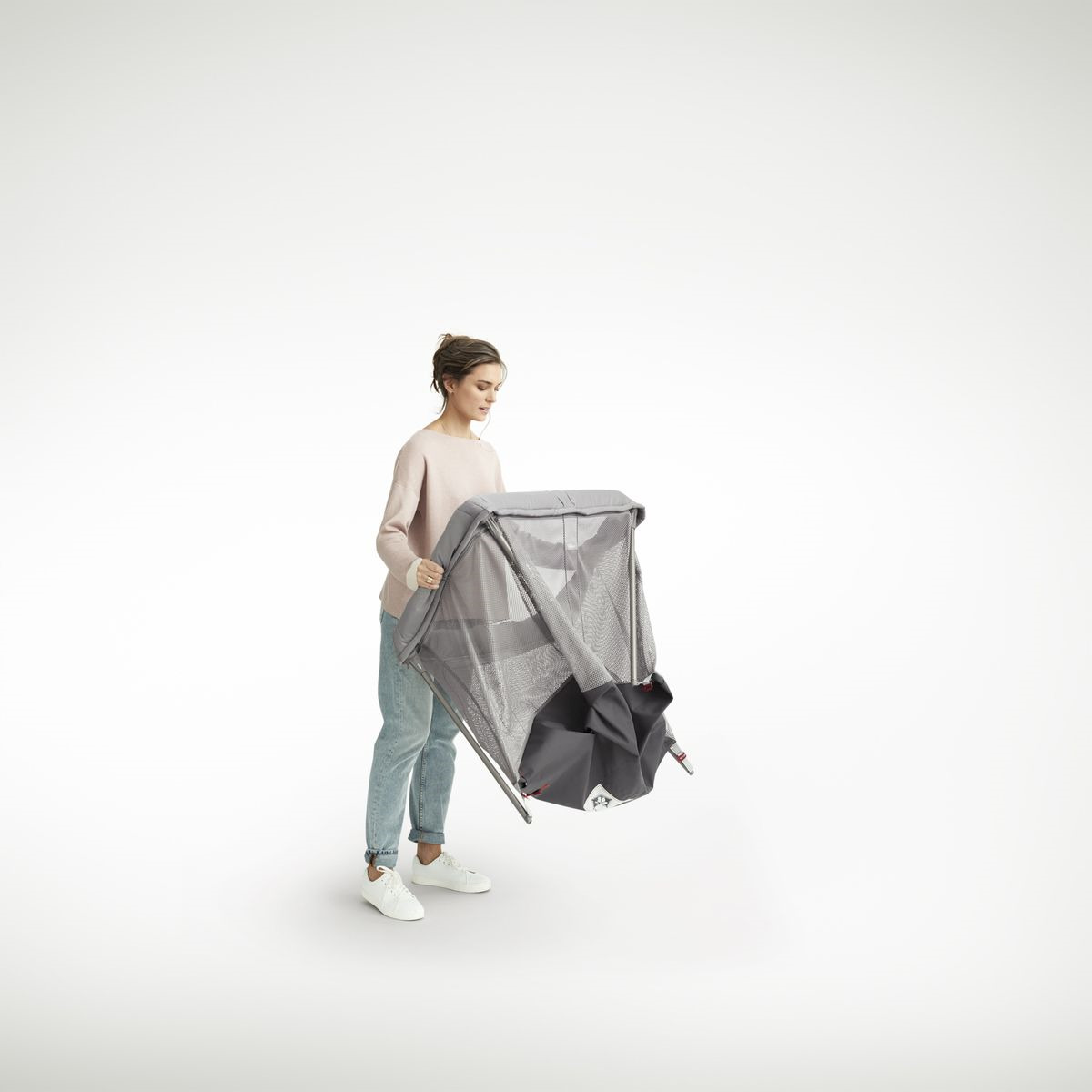 фото Манеж-кроватка BabyBjorn Для путешествий Airy Mesh, складной, антрацит