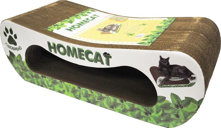 Когтеточка для кошек HomeCat Мятная волна, большая, 61 х 25 х 20 см