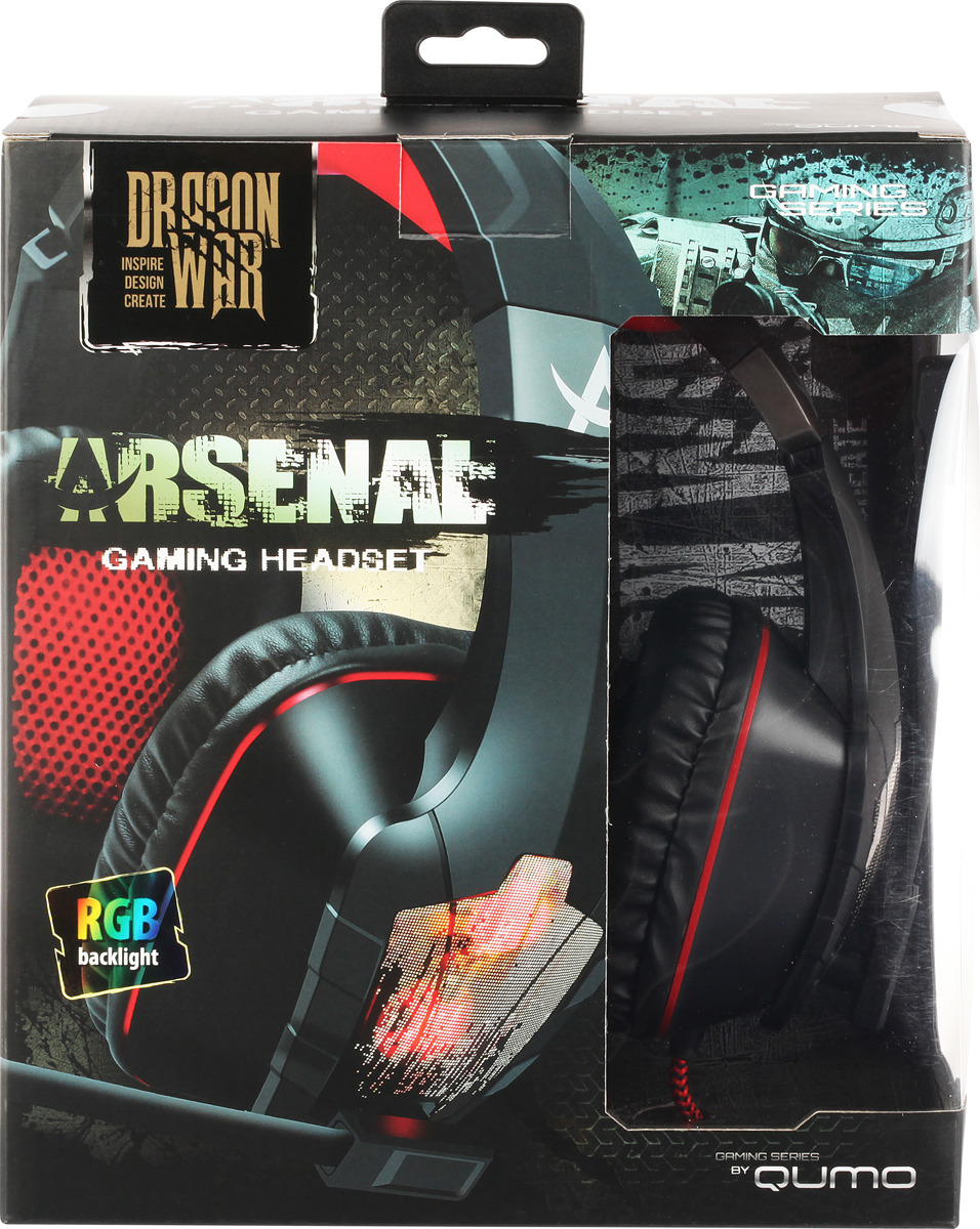 фото Игровые наушники Qumo Dragon War Arsenal GHS 0016, черный, красный