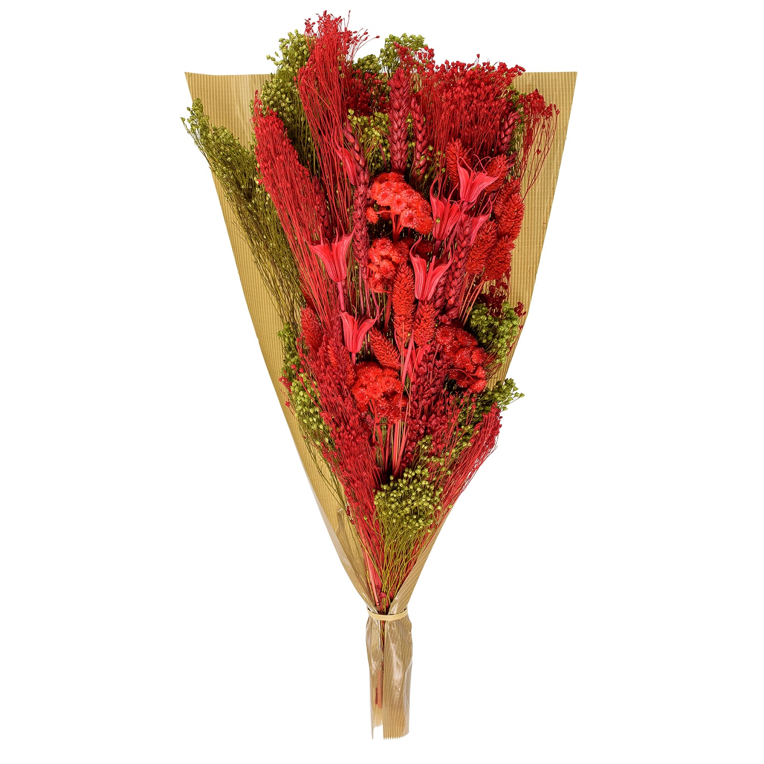 фото Букет из сухих цветов Вертикаль красный
