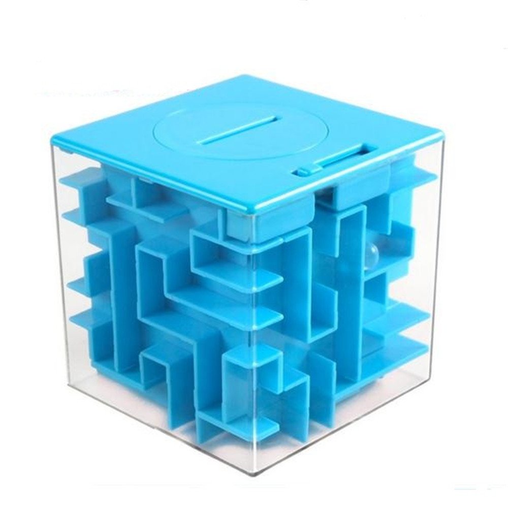 Головоломка Куб Лабиринт Тайник Maze Money Box малый синий