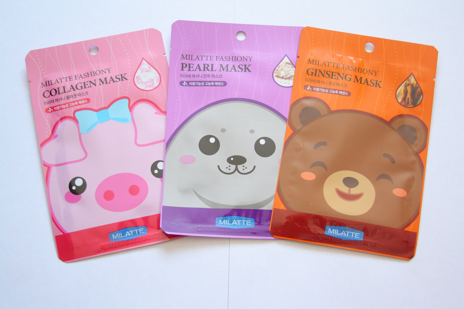 фото Маска косметическая тканевая FASHIONY MASK SHEET MILATTE (комплект из 3-х штук: коллаген жемчуг красный женьшень)