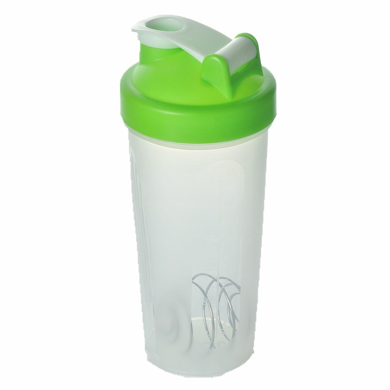 фото Шейкер спортивный Migliores Пластиковый с металлическим венчиком, белый, зеленый