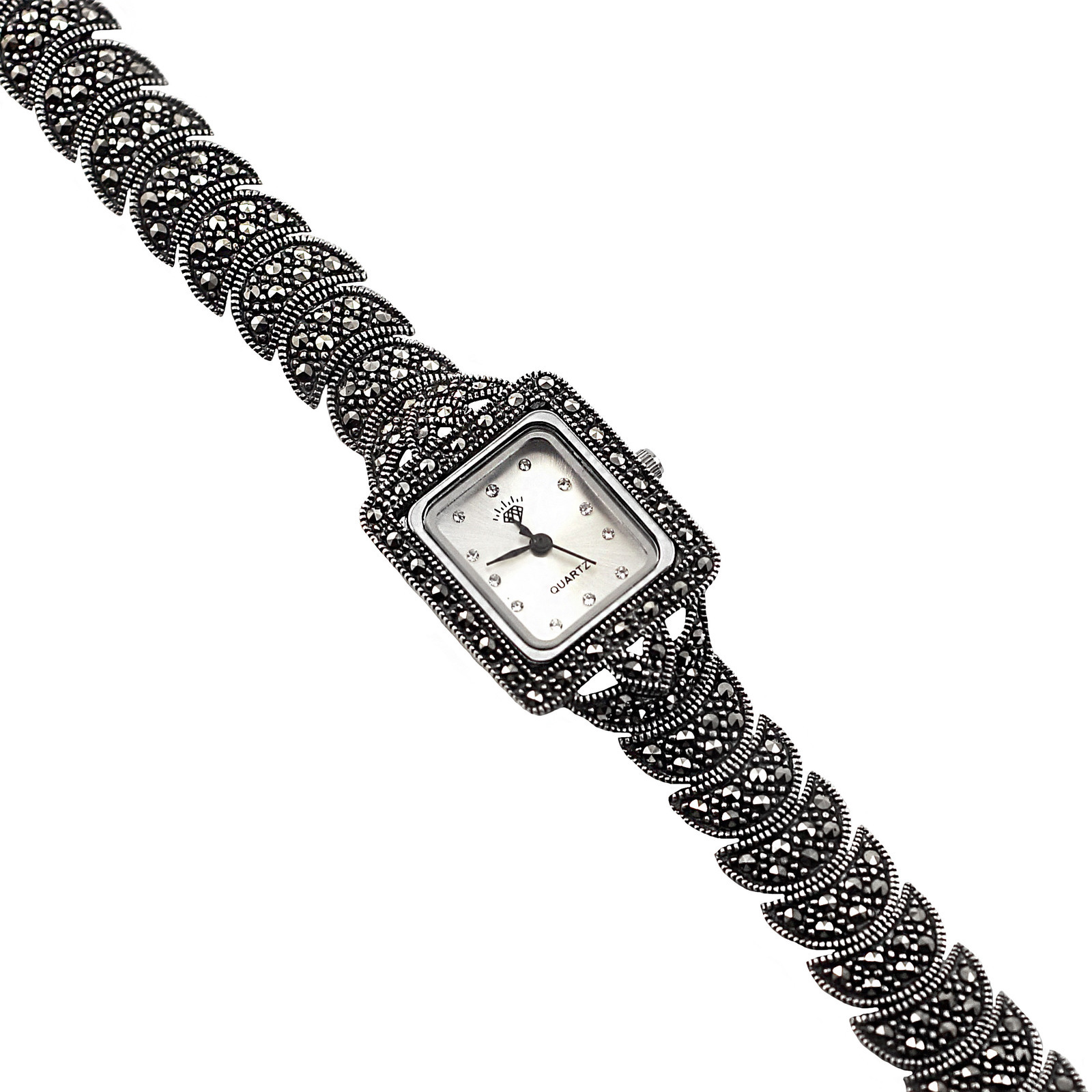 фото Ювелирные часы Диадема из серебра с марказитом