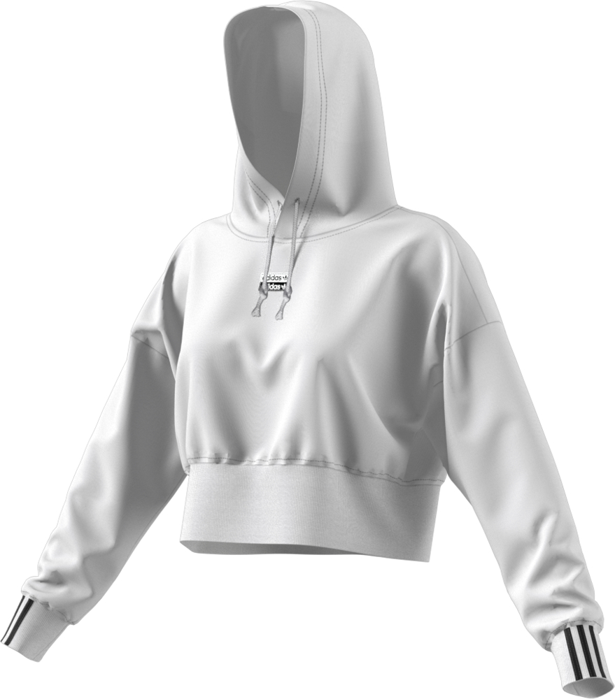 White crop hoodie