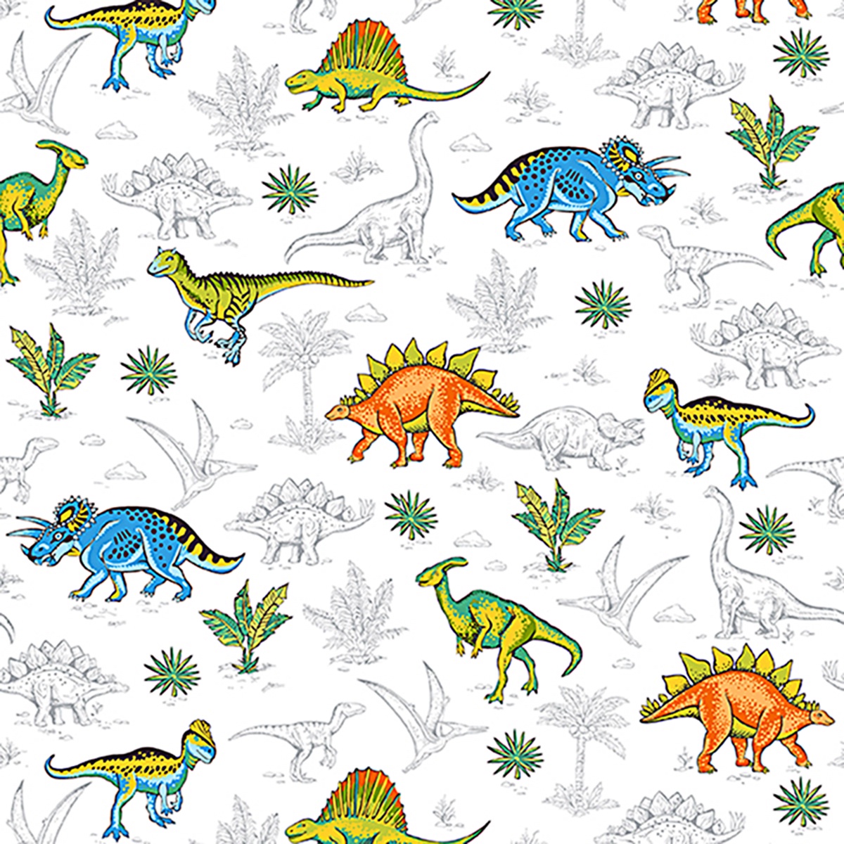 Ткань с динозавриками
