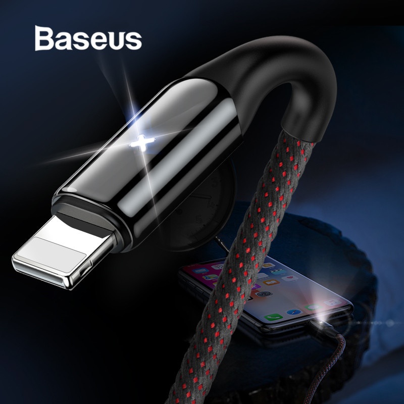 фото Зарядное устройство Baseus кабель для быстрой зарядки зарядного устройства с подсветкой, красный