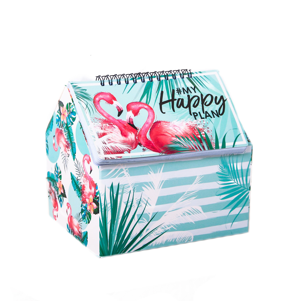 фото Канцелярский набор ArtFox Шкатулка - домик Фламинго, с планером, 4121894, бирюзовый