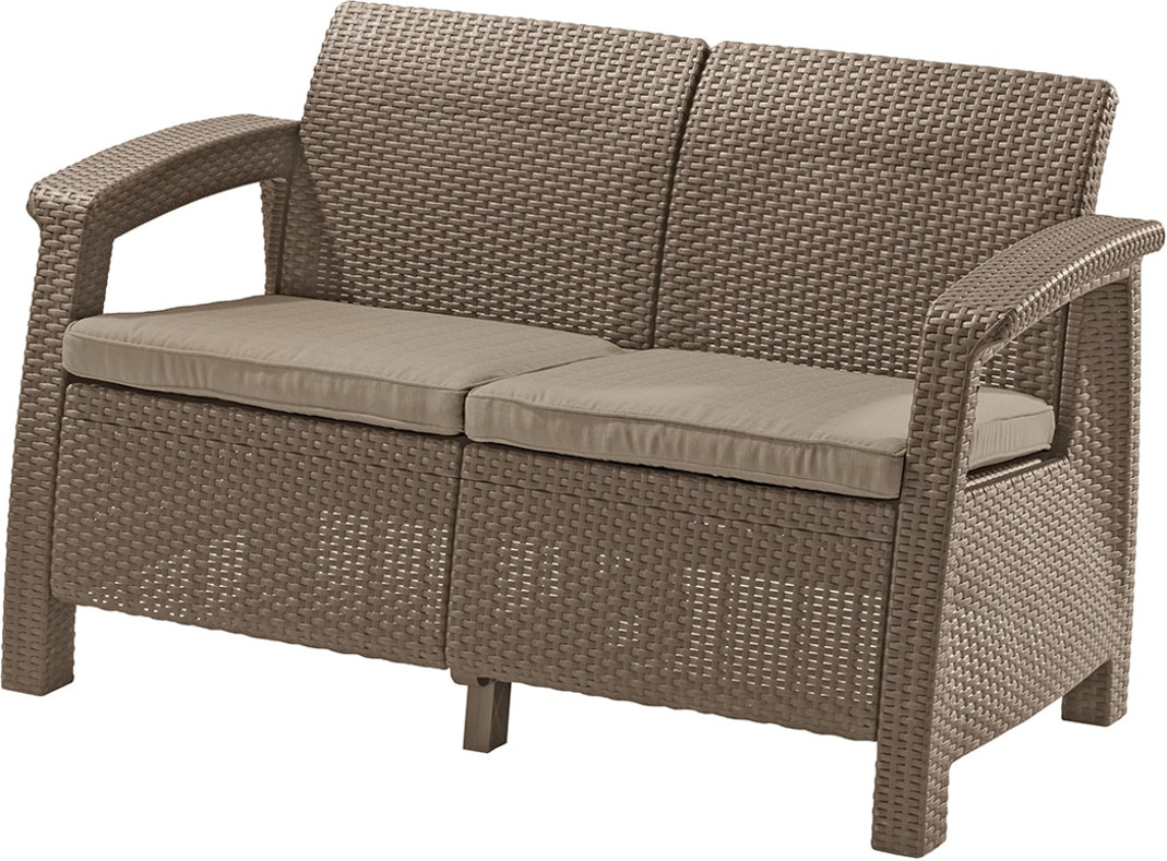 фото Садовый диван Keter Corfu II Love Seat, 17197359C, светло-коричневый