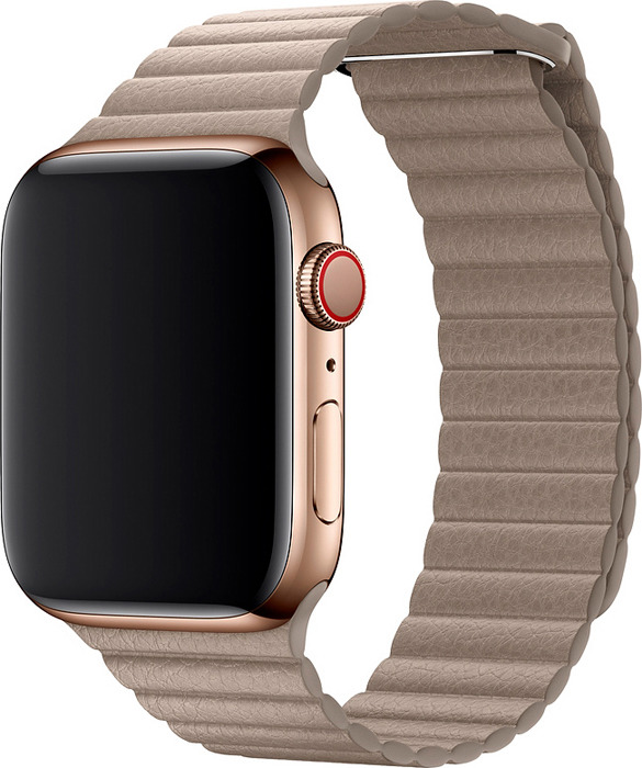 Ремешок для смарт-часов Apple Watch 44mm Stone Leather Loop, бежевый, размер Large
