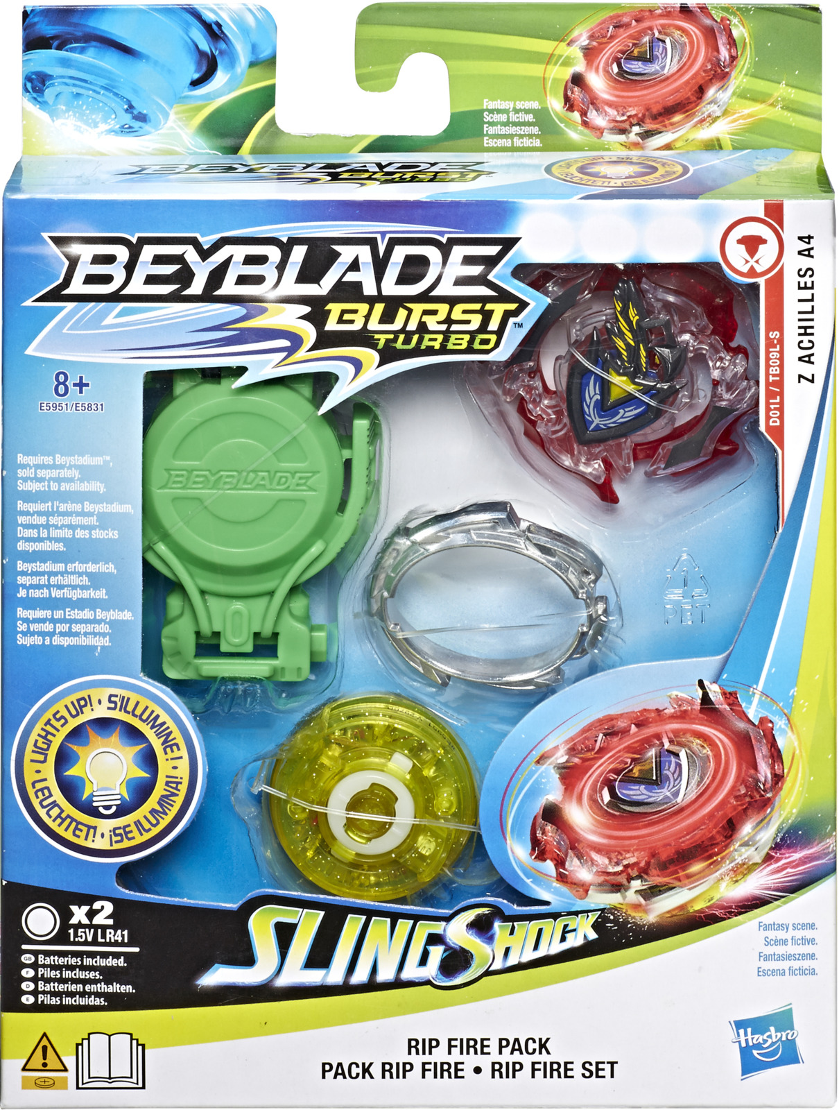 фото Волчок Bey Blade Слингшок Рип Файер Ахиллес А4, с пусковым устройством, E5951 Beyblade