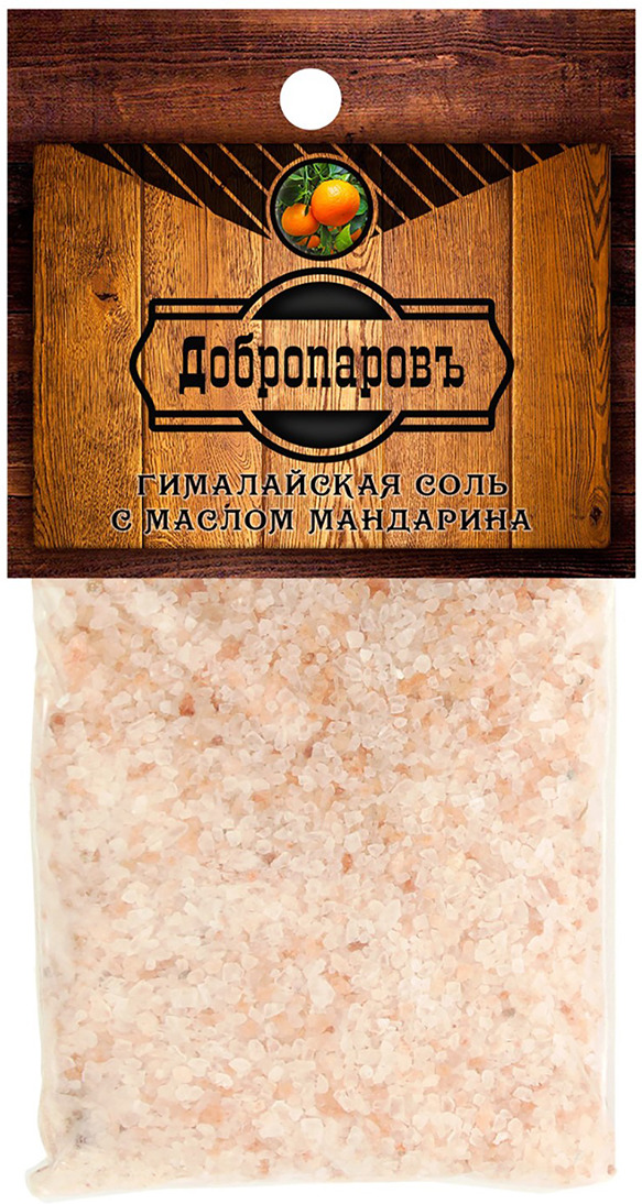 фото Гималайская красная соль "Добропаровъ", с маслом мандарина, 100 г