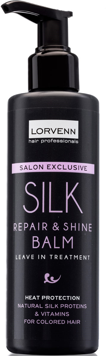 фото Бальзам для волос Lorvenn Silk Shine & Repair Balm, с протеинами шелка, 200 мл