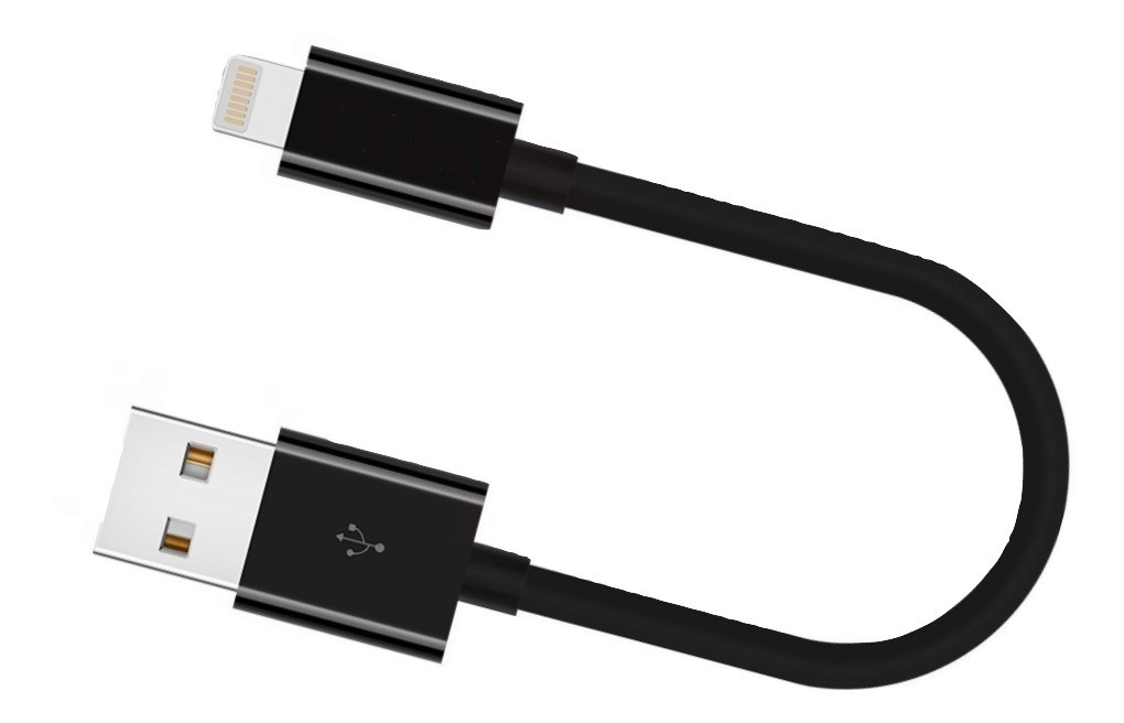 Кабель Coffeesoft зарядки короткий 21 см USB/Lightning, черный