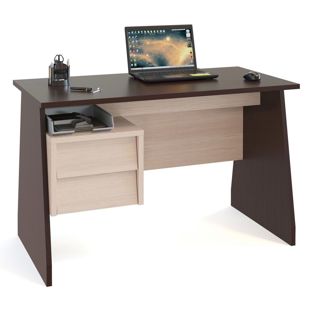 фото Письменный стол Сокол КСТ-115, цвет венге/беленый дуб