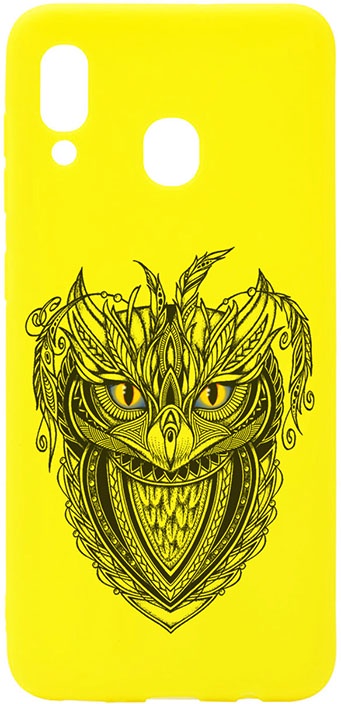 фото Чехол для сотового телефона GOSSO CASES для Samsung Galaxy A30 Soft Touch Art Grand Owl Yellow, желтый