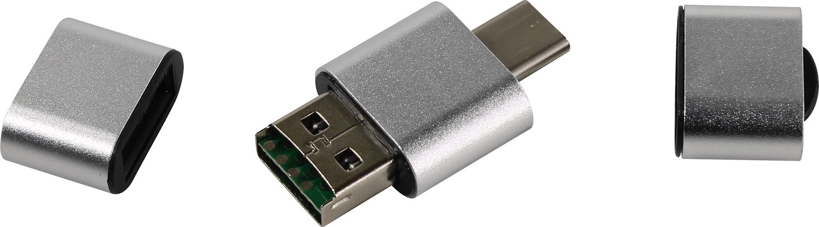 фото Устройство чтения карт памяти Espada ESP-UCSD, USB A+Type-C to MicroSD/TF, серебристый