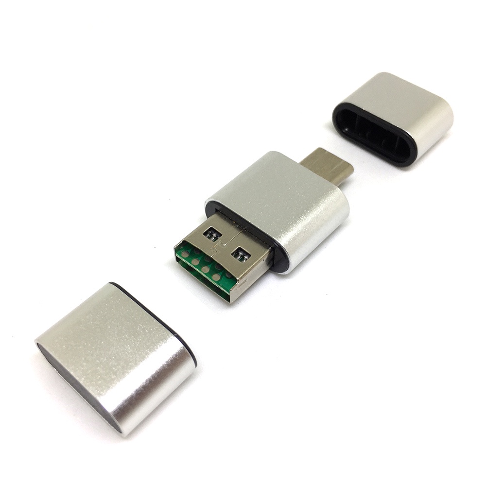 фото Устройство чтения карт памяти Espada ESP-UCSD, USB A+Type-C to MicroSD/TF, серебристый