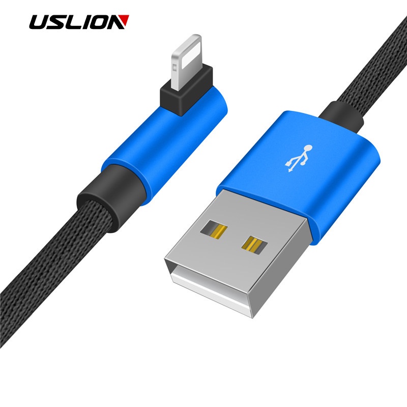 Кабель USLION USB-кабель быстрой зарядки для iPhone X 8 7 6 Plus / iPad mini, синий