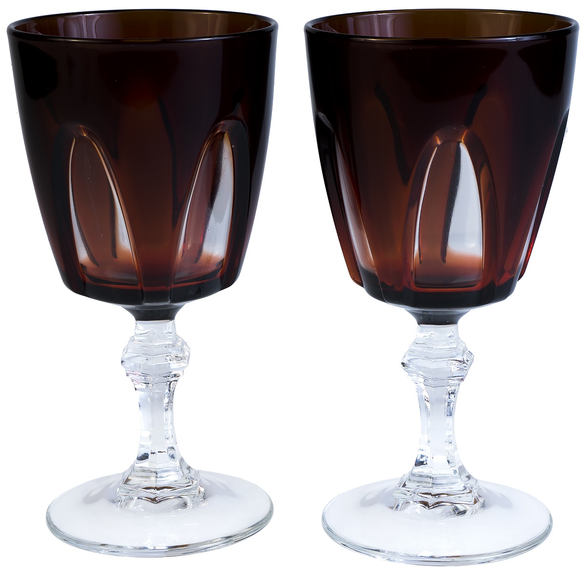 Набор бокалов для вина 2 шт.. Рубиновое стекло. Западная Европа вторая половина 20 века, Стекло