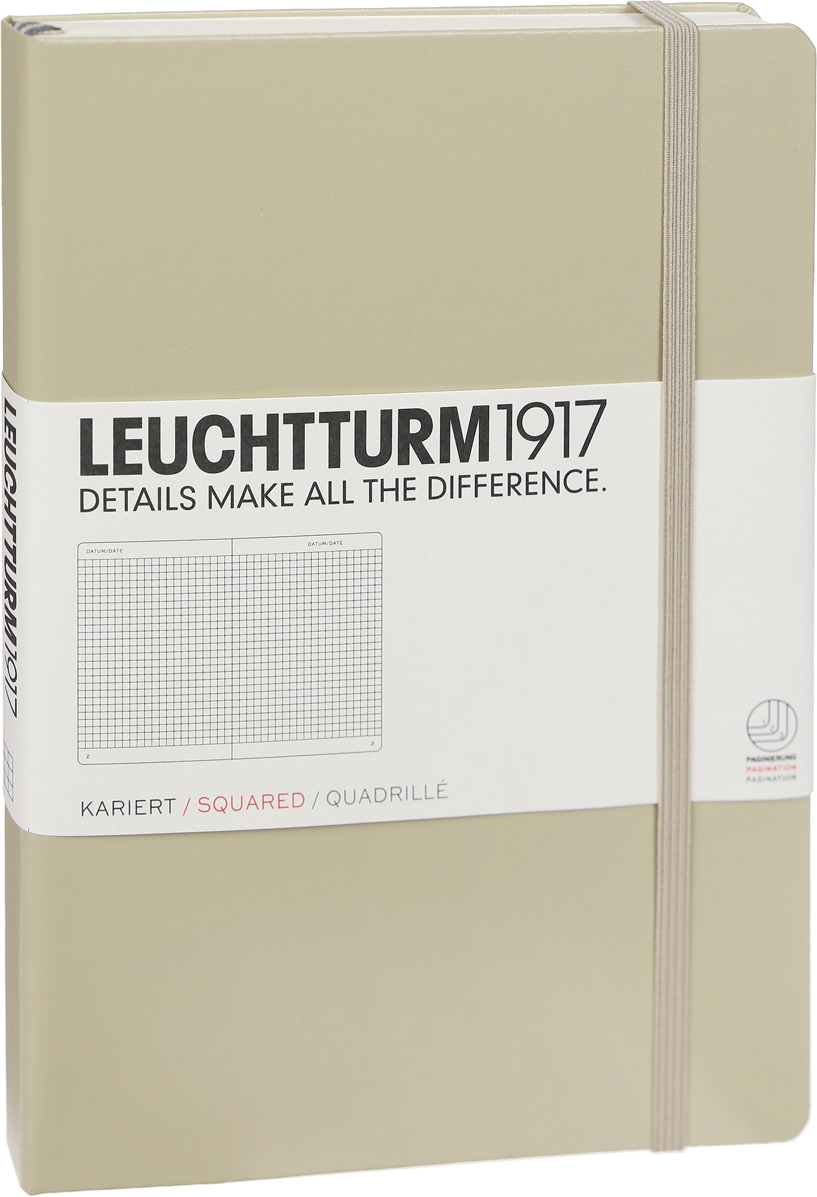 Записная книжка Leuchtturm1917, 354593, бежевый, A5 (148 x 210 мм), в клетку, 125 листов Записная книжка Leuchtturm1917, 354593, бежевый, A5 (148 x 210 мм), в клетку, 125 листов