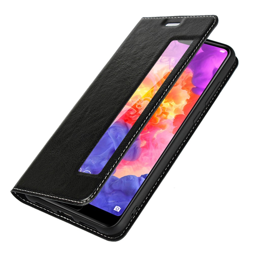 фото Чехол для сотового телефона Мобильная мода Huawei P20 Pro Чехол-книжка силиконовая с вертикальным окном, черный