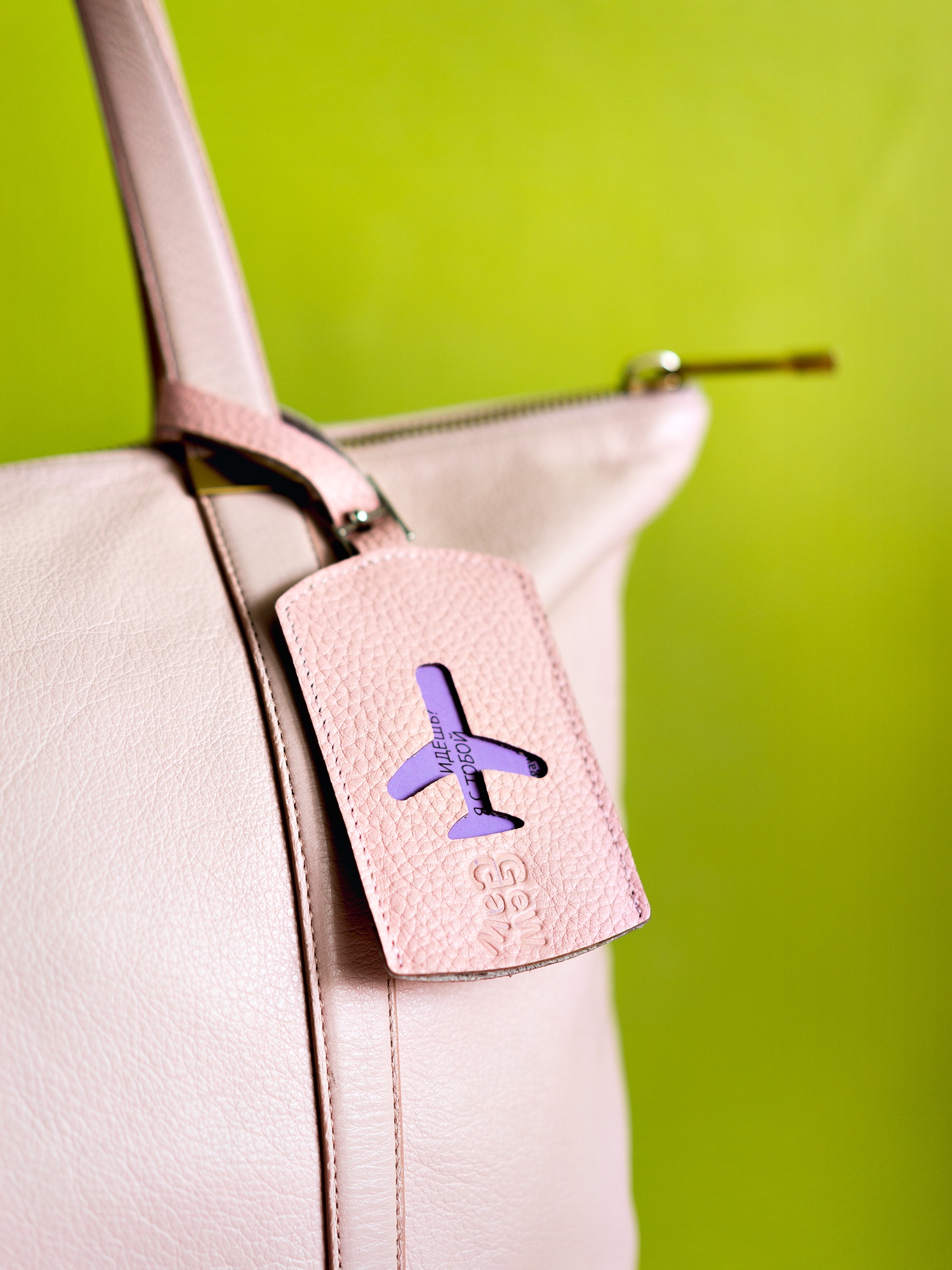 фото Бирка на чемодан GewGaw Бирка багажная "Самолет", светло-розовый