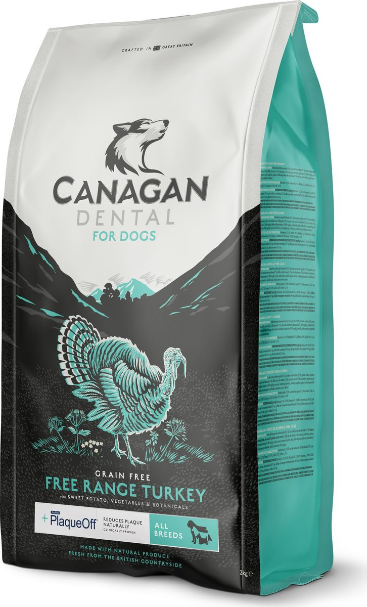 Корм сухой Canagan Dental, для ухода за полостью рта собак всех пород, индейка, 2 кг