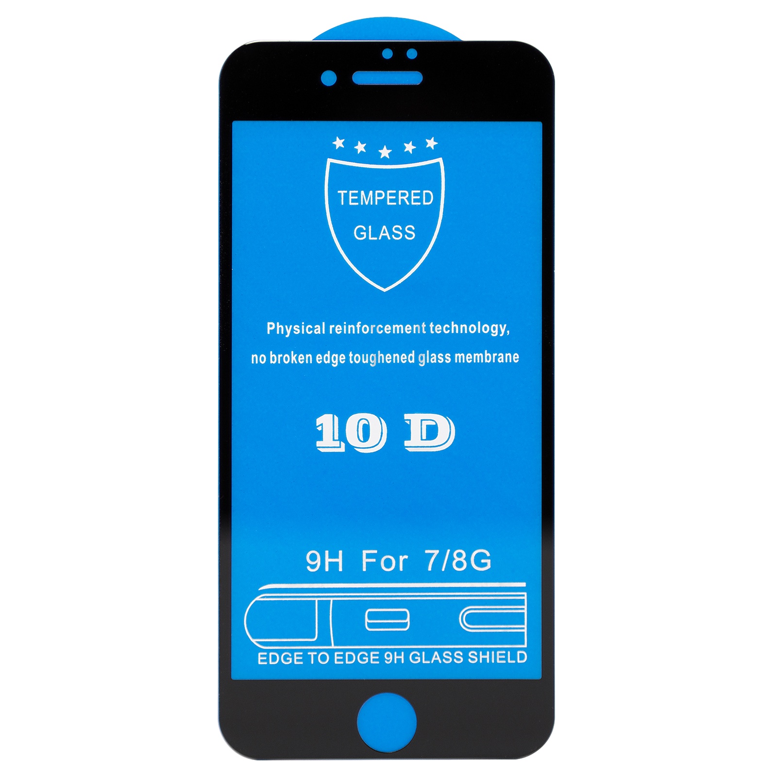 фото Защитное стекло 10D для iPhone 7 / 8 (Черное) Техпак