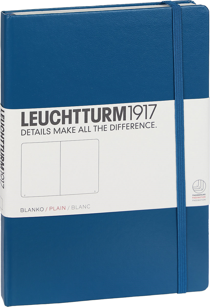 Записная книжка Leuchtturm1917, 359698, синий, A5 (148 x 210 мм), без разметки, 126 листов Записная книжка Leuchtturm1917, 359698, синий, A5 (148 x 210 мм), без разметки, 126 листов