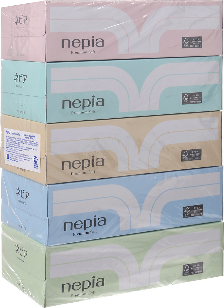 фото Салфетки бумажные Nepia Premium Soft, 5 х 180 шт