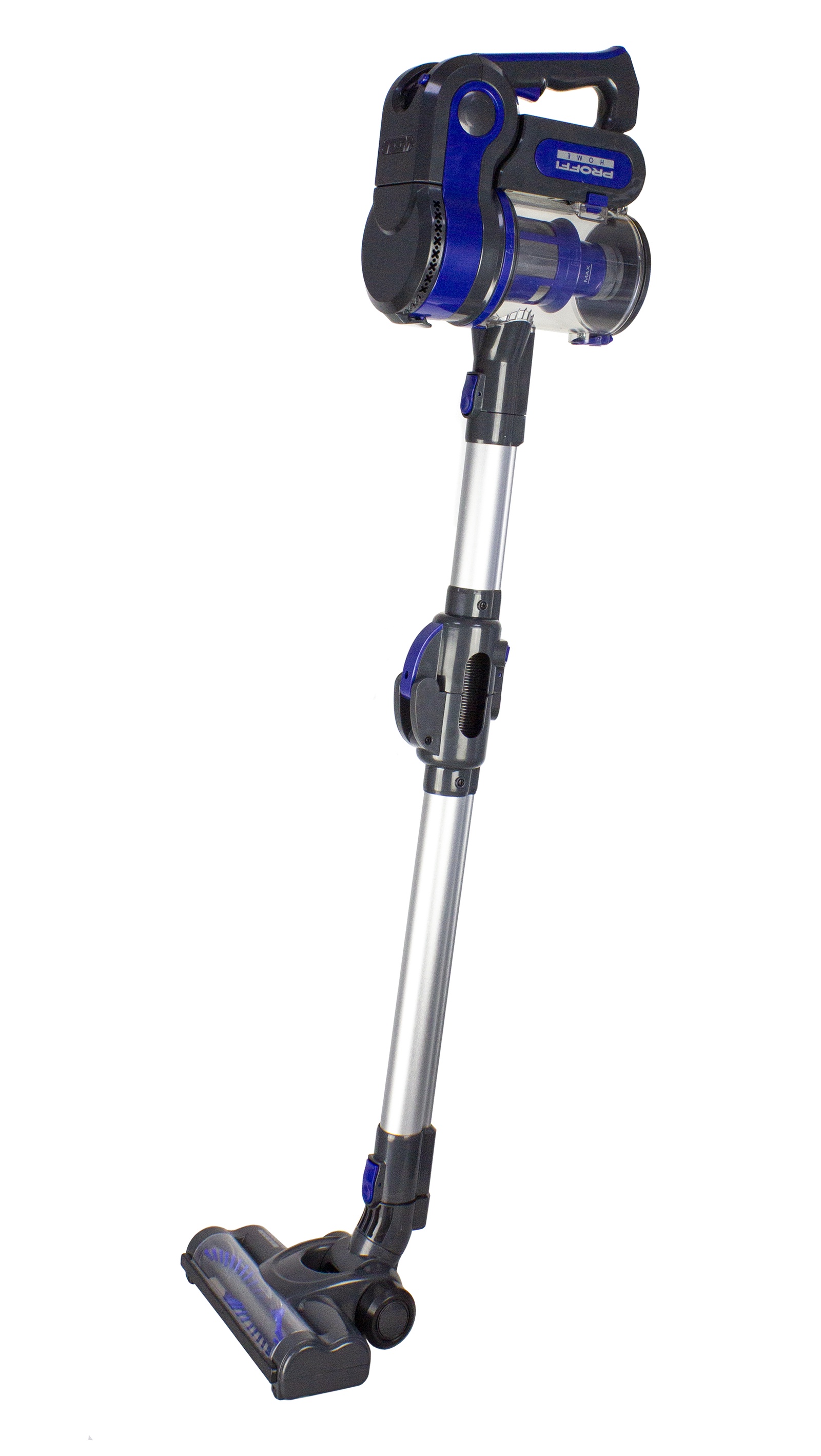 фото Вертикальный пылесос PROFFI Smart Stick 2-в-1 PH8816 с гибкой телескопической трубкой и электротурбощеткой, безмешковый, фиолетовый/серебристый Proffi home