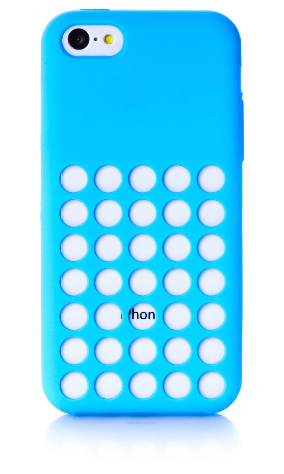 фото Чехол для сотового телефона iNeez накладка силикон с отверстиями для Apple iPhone 5C, голубой