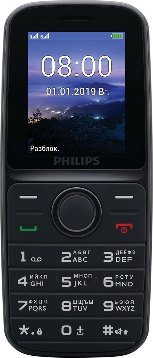 фото Мобильный телефон Philips E109 Xenium, черный