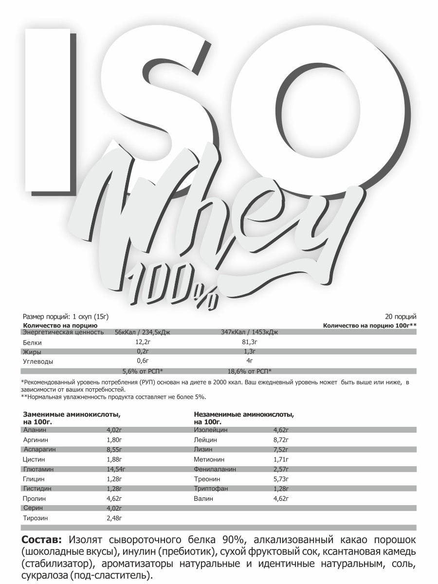 фото PinkPower / Изолят сывороточного протеина Iso Whey 100%, 300 г, Кокос