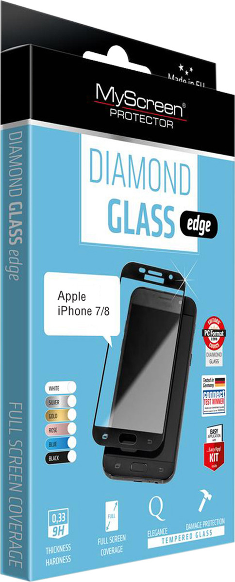 фото Защитное стекло MyScreen Diamond Glass Edge для iPhone 7/8, черный