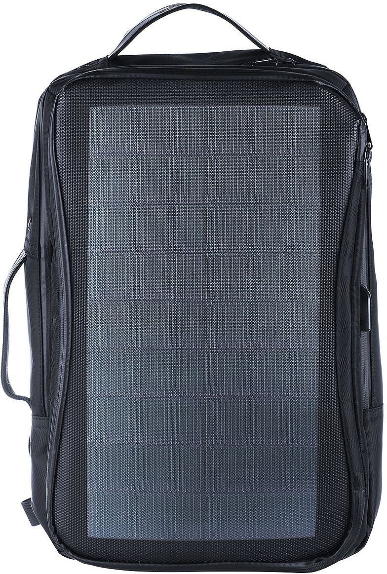 фото Рюкзак для ноутбука Qumo Charger 060 PowerAid Solar Bag, с солнечной панелью, черный