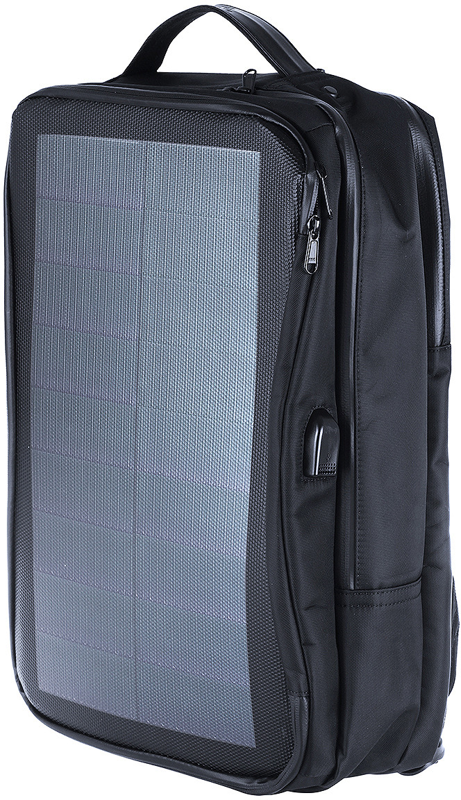 фото Рюкзак для ноутбука Qumo Charger 060 PowerAid Solar Bag, с солнечной панелью, черный