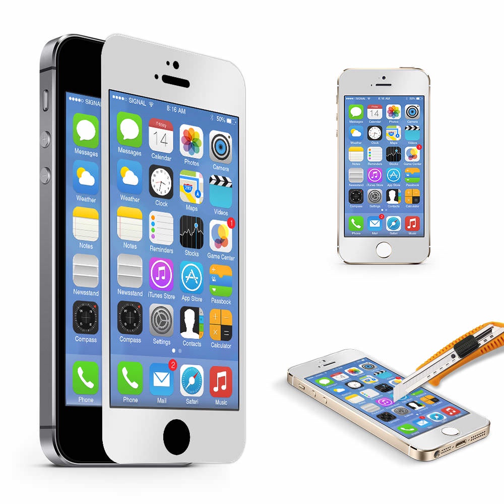 Защитное стекло AHORA для Apple IPhone 5, 5s, SE (Айфон 5, 5s, СЕ) на весь экран (Full Cover) арт.G5-03W-O, прозрачный, белый