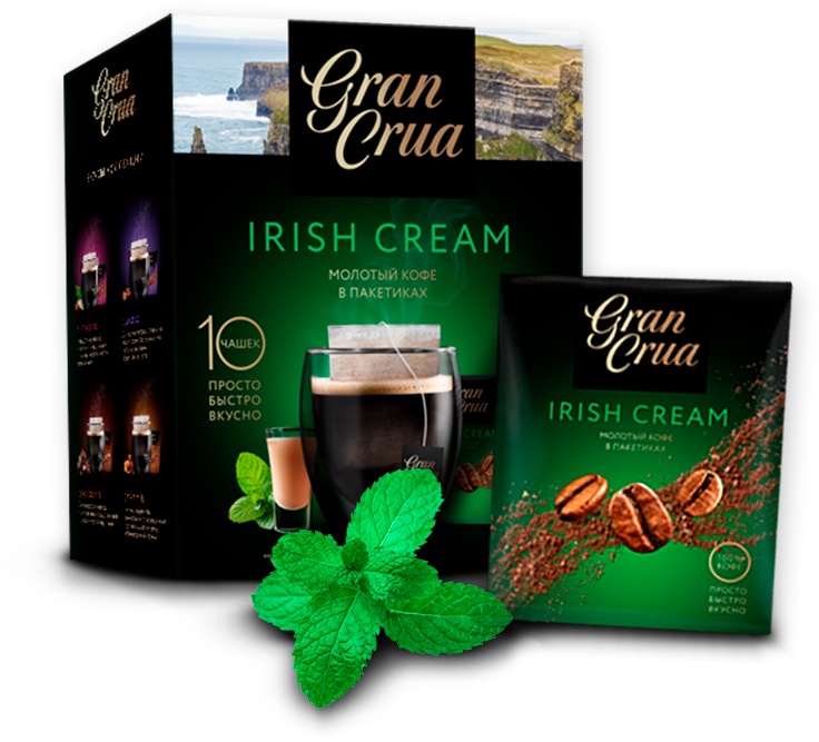 фото Молотый кофе GranCrua IRISH CREAM в пакетиках 9гр.*10 пак