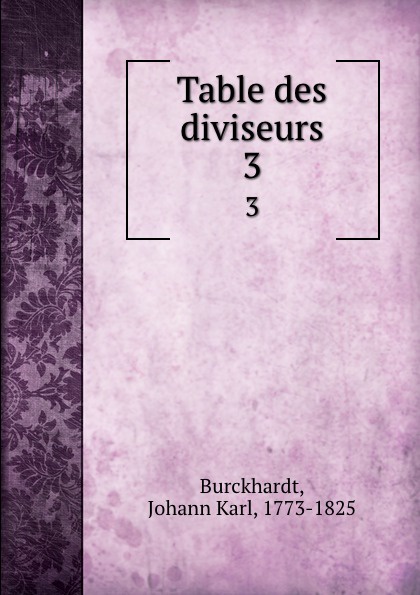 Table des diviseurs. 3