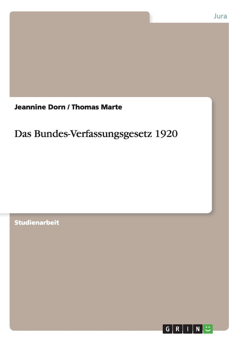 Das Bundes-Verfassungsgesetz 1920