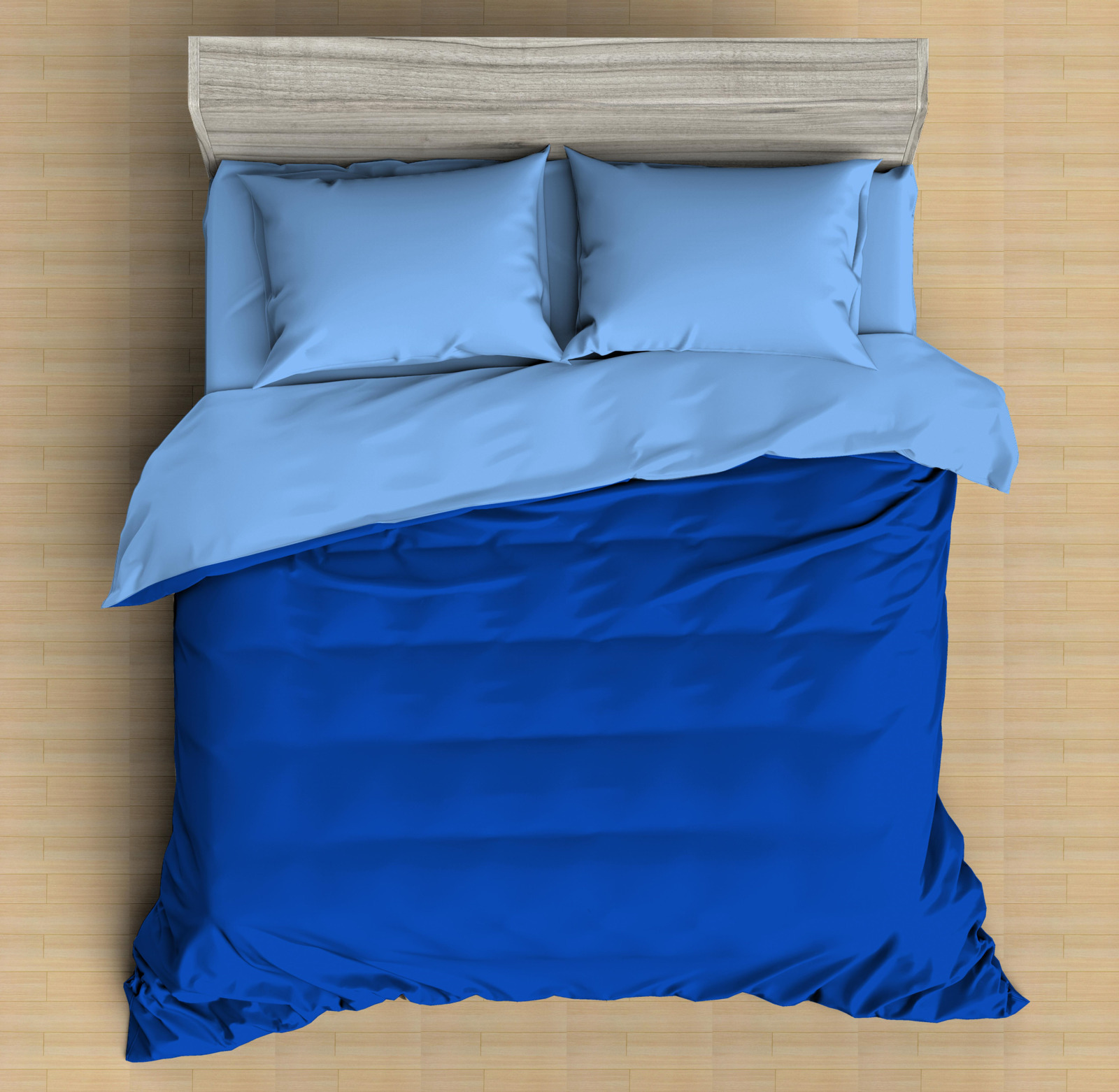 фото Комплект постельного белья Amore Mio Макосатин "Сапфир", 9816, синий, евро, наволочки 70x70