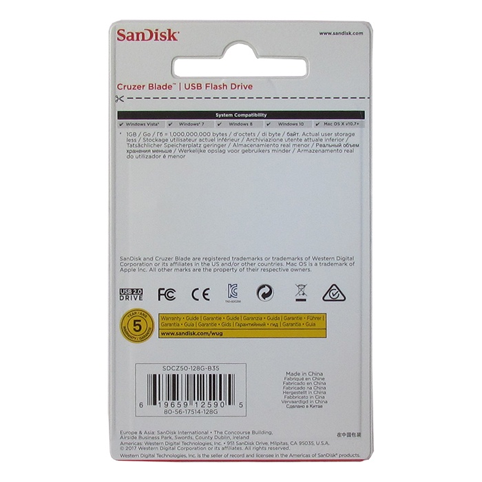 фото USB Флеш-накопитель SanDisk Cruzer Blade 128GB USB 2.0