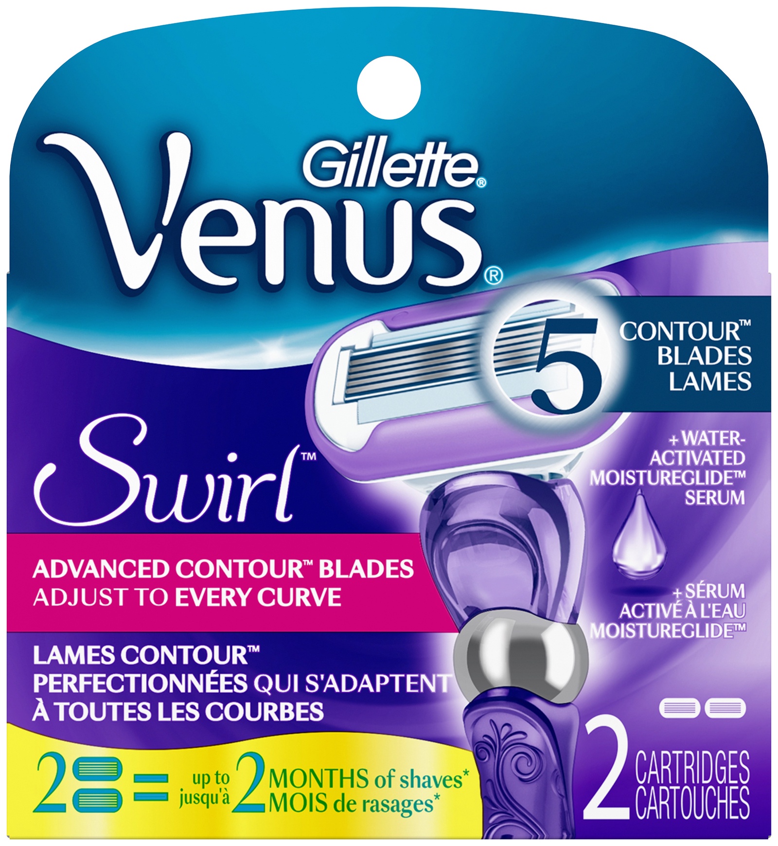 Сменные кассеты для бритв Gillette Venus Swirl 2 шт Сменные лезвия