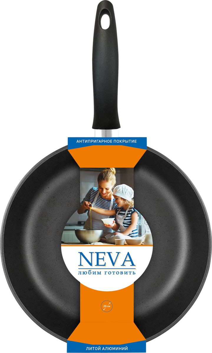 Сковорода Нева Металл Посуда Neva Black, с антипригарным покрытием, диаметр 26 см